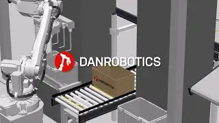 Simulering af robotcelle til indlagring af kartoner i robotlager