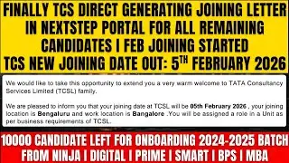 FINALLY TCS FEB'26 MASS ONBOARDING STARTED | TCS JOINING LETTER 2025 | TCS NEW DOJ OUT IS 5-FEB-2026