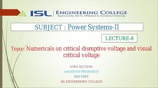 |Power Systems- 2 |Lecture- 8|Numericals on critical disruptive voltage and visual critical voltage|