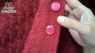 Knitting ( Right side) Button Patti with I- cord || Knitting Button patti with clean Edge