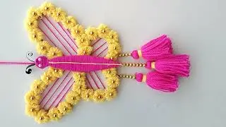 Easy woolen Butterfly wall hanging craft ideas/Woolen wall hanging craft ideas/Woolen design Easy