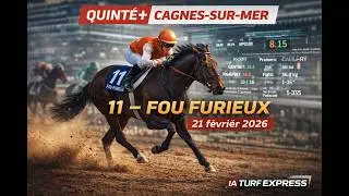 21 f&eacute;vrier 2026  samedi :  Cagnes-sur-Mer (R1) 4&egrave;me course - Prix Jacques Geliot