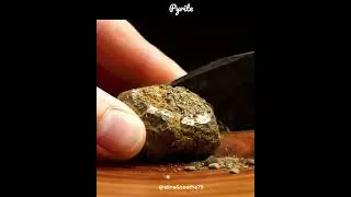 ASMR Gemstone Slicing ✨ Pyrite Crystal Cutting Sounds&rdquo; #oddlysatisfying  #gemstonecutting&ldquo;