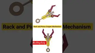 Gripper mechanism ⚙️ Theory of machines||Rack and pinion gear ⚙️ mechanism #gear #grippers #shorts