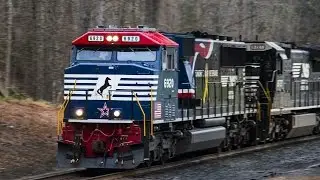 The NS Veteran unit leads NS 36Q by Montpelier Station, Virginia