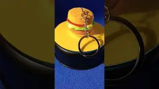 Hamburger Burger Keychain 🍔 #diy #keychain #tutorial #hamburger #burger #kawaii #cute #polymerclay