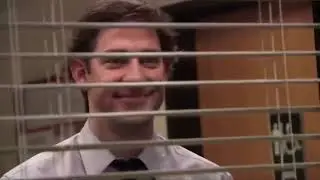 Jim Halpert looking through the blinds (the office) reaction meme