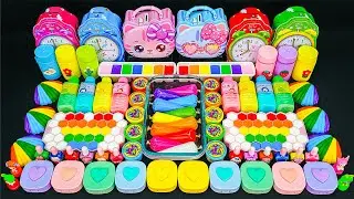 RAINBOW SLIME 🌈 123 Minutes Satisfying Slime Mixing with Glossy Glitter & Seashells & Piping Bags