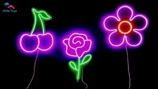 2Kids Toys LED NEON LIGHT lampičky Tře&scaron;ně, Růže, Květina