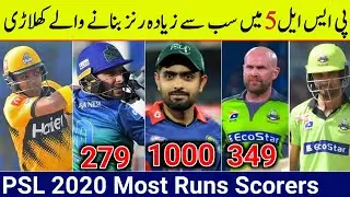 Top 5 Most Runs Scorer in PSL 2020 | PSL 2020 Most Runs Batsman