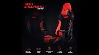 MARTUNIS Gaming Chair - Game Chair with Adjustable Armrest - Desk Chair, Sports Gaming Seat ( Red )