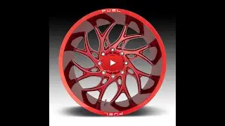 Fuel RUNNER D742 Candy Red & Milled 24x14 Wheel Spin