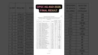 OPSC AG ASO-2025 FINAL RESULT #opsc #opscaso #aso