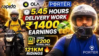 1400+ earnings 💸😯 வெறும் 5.45 மணி நேரத்தில் 🔥🔥| #rapidobiketaxijob #porter #deliverywork |@TN91Vlogs