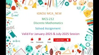 MCS 212 SOLVED ASSIGNMENT | MCS 212 IGNOU Solved Assignment Jan-2025 & July-2025 | MCA_NEW | IGNOU