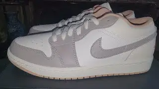 Air Jordan 1 Low. Sail Fire Red College Grey