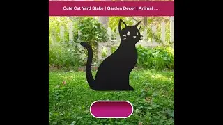 Cute Cat Yard Stake | Garden Decor | Animal Yard Art | Halloween Decor | Black Cat Decor | Hallow...