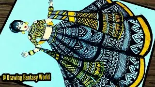 Mandala | Mandala Dress | Mandala Art | Zentangle | Doodles | Fashion | Illustration