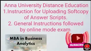 AU Distance Education MBA Anatical/General instructions for online mode exam/Answer Scripts uploaded