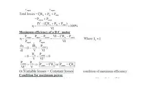 Power flow diagram of D C  motor & efficiency