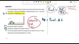 a) Newtons 2nd law in terms of Momentum | Practice Question | Grade 12 Physical Sciences