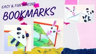 Easy Origami Paper Bookmarks | BUNNY Bookmark-PANDA Bookmark | Easy DIY Bookmarks | Corner Bookmarks