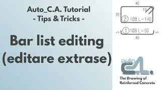 TT-38: Bar List Editing | Editare Extrase de Armătură