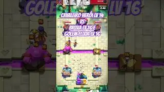 cavaleiro her&oacute;i dourado LV 14 VS bruxa e Golem elixir LV 16 #clashroyale #clash #supercell
