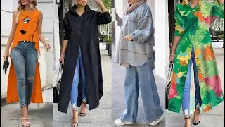 Long shirt |shirt designs for girls|front short back long shirt|tunic top shirt blouse #safeeranaz