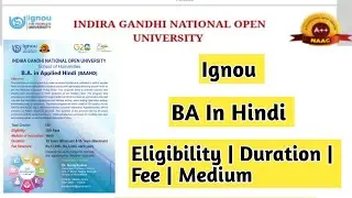 Ignou BA In Hindi Eligibility Course Duration Fees Structure Medium | Mister Ignou #ignou