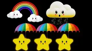 Baby Bear | Dancing Rainbow Clouds and Stars | Visual Tracking and Calming Music