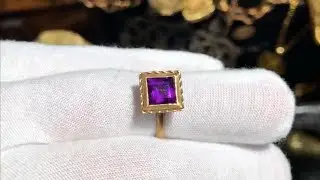 1715 Fleet Shipwreck Amethyst Gold Ring from Pirate Gold Coins