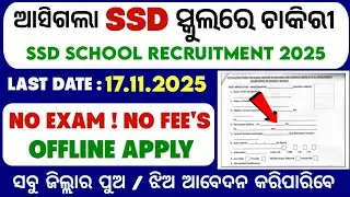 ସରକାରୀ ସ୍କୁଲରେ ଚାକିରୀ | SSD School Recruitment 2025 | New Government Jobs in Odisha