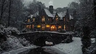 Lost in Study ❄️ A Snow-Covered Gothic Library | Dark Academia Piano & Winter Silence
