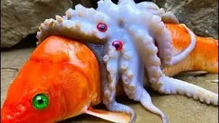 Baby Catfish, Octopus Breakfast - River Bugs Catch Koi Carp Cuckoo Hand Fishing & Animal