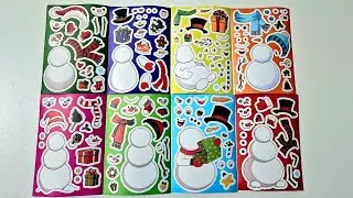 Snowman Asmr Sticker #asmrvideo #papergames  #satisfying #relaxing #antistress #relax#sticker#paper 