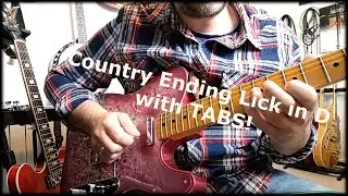Country Ending Lick in D with TABS - Redd Volkaert style
