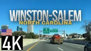 Road Tour of Winston-Salem, North Carolina in 4K - Downtown Winston-Salem
