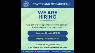 #SBP invites applications for the position of Assistant Director & Deputy Director in HR