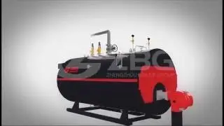 WNS Oil And Gas Fire Tube Boiler Structure Demo Animation