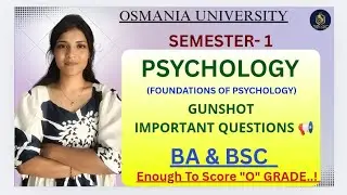 ПСИХОЛОГИЯ | BA & BSC | ВАЖНЫЕ ВОПРОСЫ | УНИВЕРСИТЕТ ОСМАНИЯ | SEM-1 | 2025 | @shivanipallela