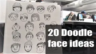 20 Doodle Cartoon Faces | I Tried DOODLE ART on Airport
