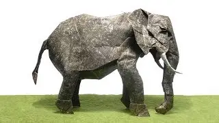 ORIGAMI AFRICAN ELEPHANT TIME LAPSE (Shuki Kato) 折り紙 アフリカゾウ Afrikanischer Elefant ELEFANTE