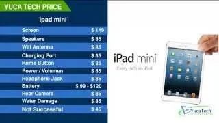 ipad mini cracked screen repair price list