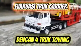 4 Truk Towing Evakuasi Truk Car Carrier yang Mogok!