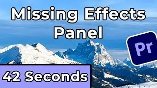 Missing Effects / Effects Control Panels in Premiere Pro 2025