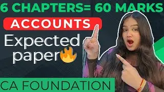 CA Foundation Accounts Expected Paper 2026 | 6 Chapters = 60 Marks | Past Paper Analysis