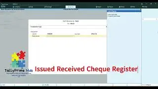 Cheque Register #tallyprime