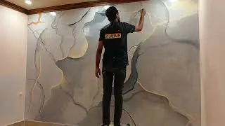 Marble effect wall paint / HousePainter / Pakistan #modrenwallpaint #artwork#art