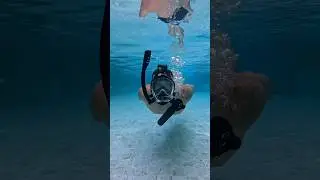 The refillable mini breathing tank 🤿 #underwater #beach #ocean #fyp #diving #watersports